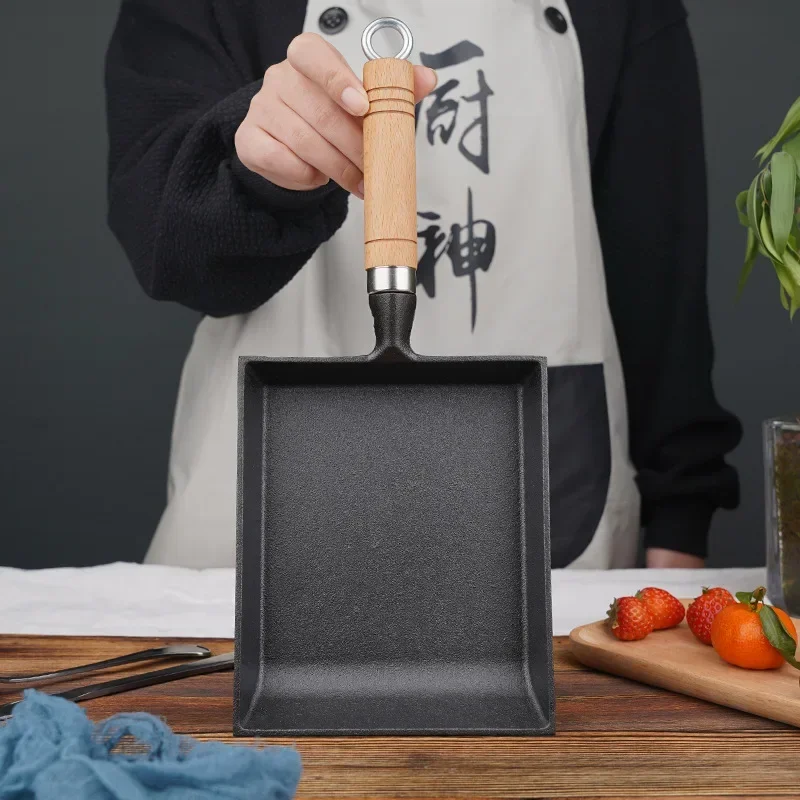 Плоская сковорода тамагояки с антипригарным покрытием для омлета жарки яиц