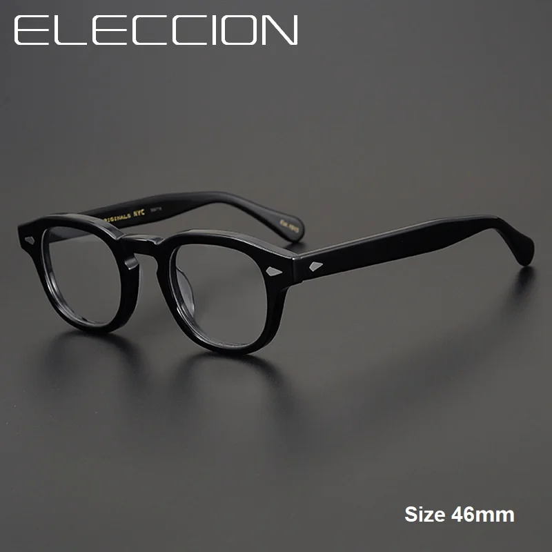 

ELECCION Top Quality Acetate Frame Johnny Depp Lemtosh Style Eyewear Frame Vintage Round Brand Design Eyeglasses Oculos De Grau