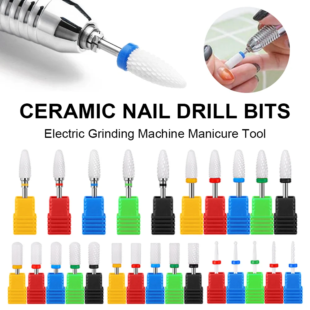 

1Pc Ceramic Nail Drill Bits Gel Polish Remove Dead Skin Clean Electric Milling Cutters For Manicure Pedicure Machine Accessories
