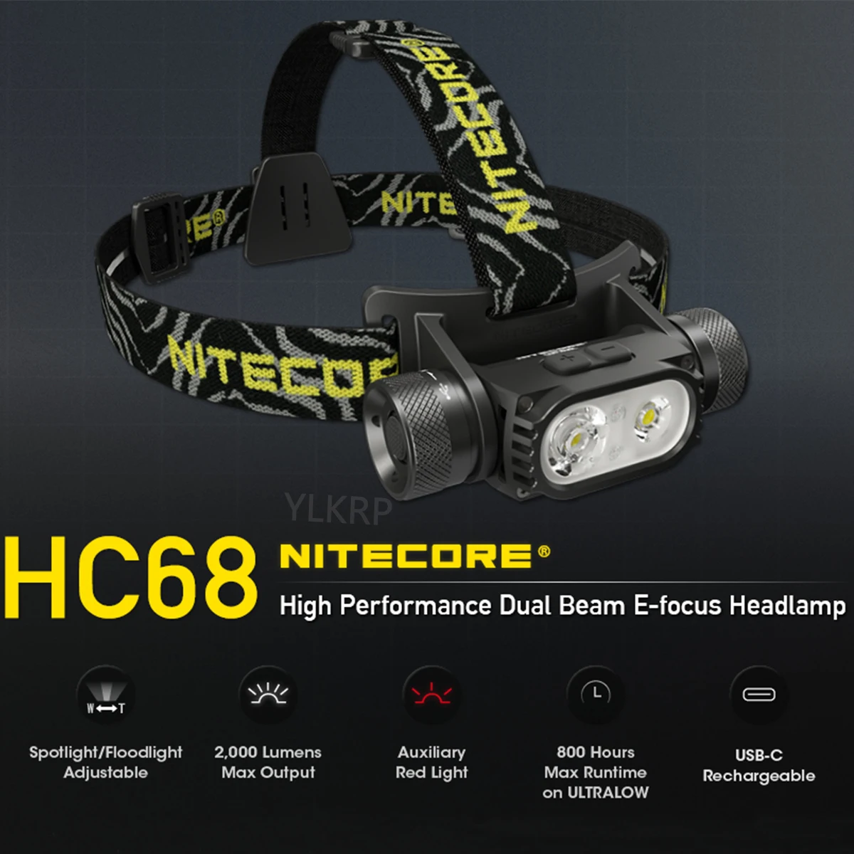 Фары NITECORE HC68 2000 люмен с расстоянием освещения 202 метров