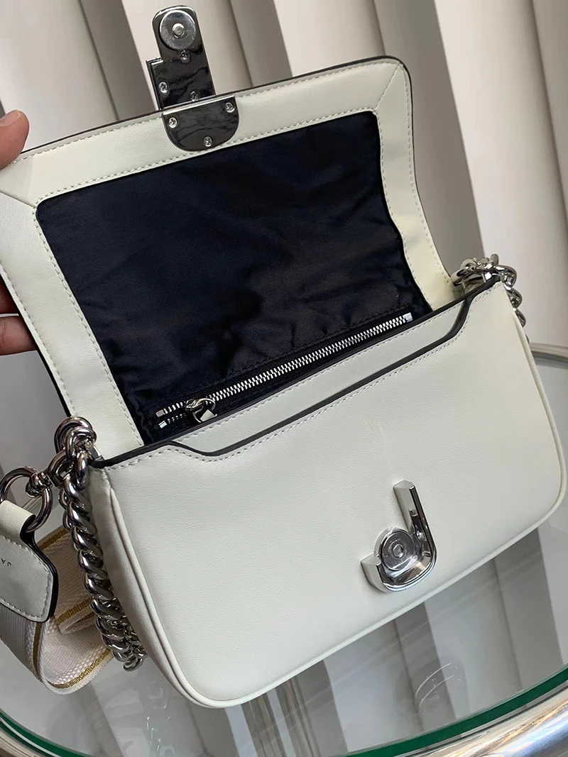 New Fashion Chain Underarm Shoulder Bag Made of Genuine Leather, Versatile Soft Leather, Diagonal Cross Small Square Women's Bag