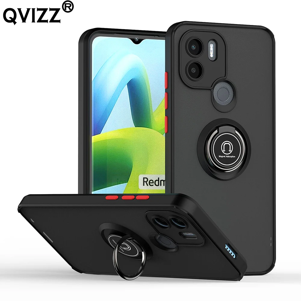 

Luxury Case for Redmi A1 Plus Car Magnetic Ring Translucent 220733SFG 220733SI Phone Cover Xiaomi Redmi A1 A 1 1A Plus A1Plus