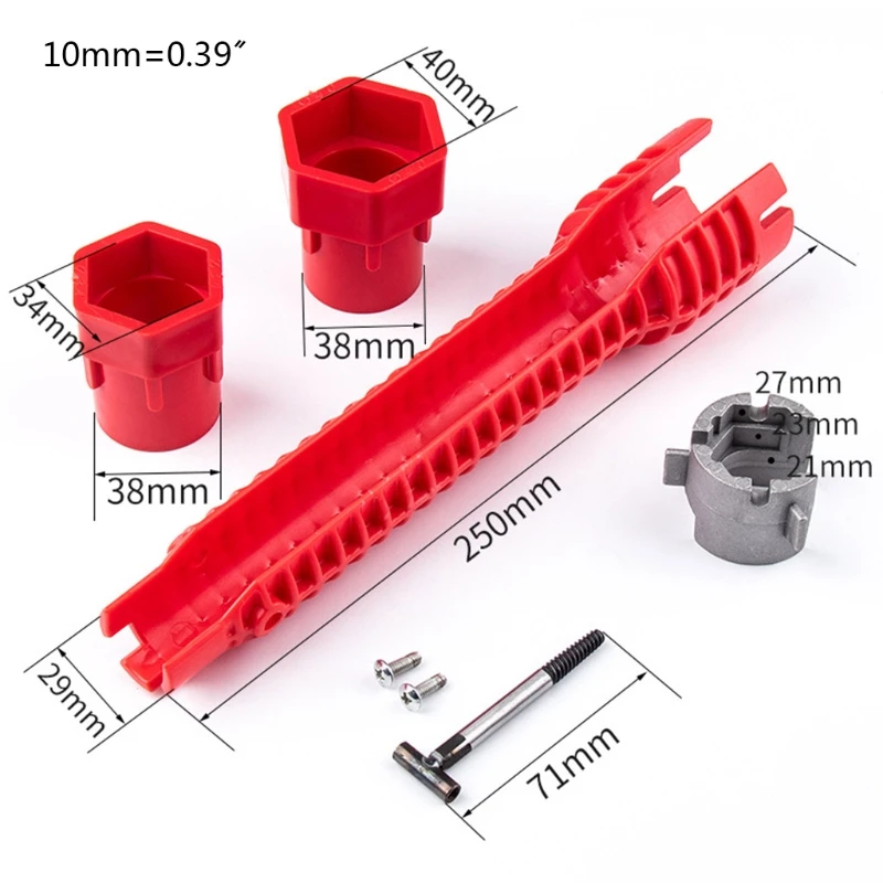 

Multifunction Faucet Wrench Sink Installer Tools Water Pipe Spanner Tackle Tool for Toilet Bathroom