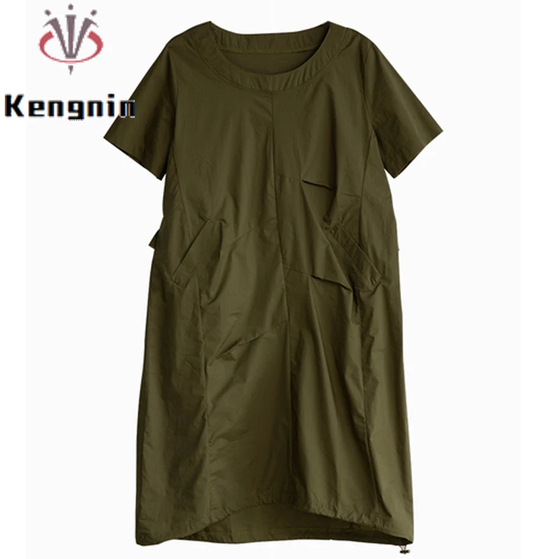 

Женское свободное платье с карманами, Повседневное платье в армейском стиле, размеры до 4XL, модель KE2649 на лето, 2022