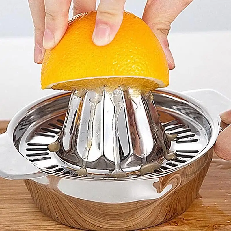 

Portable Lemon Orange Manual Fruit Juicer 304 Stainless Steel Kitchen Accessories Tools Citrus Raw Hand Pressed Juice Maker
