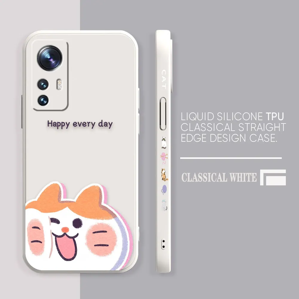 Phone Case For Xiaomi 13 12 12T 12S 11 11T 10S 9 8 Pro Ultra Lite Colour Case Cover Funda Cqoue Shell Capa Happy Cute Couple Cat