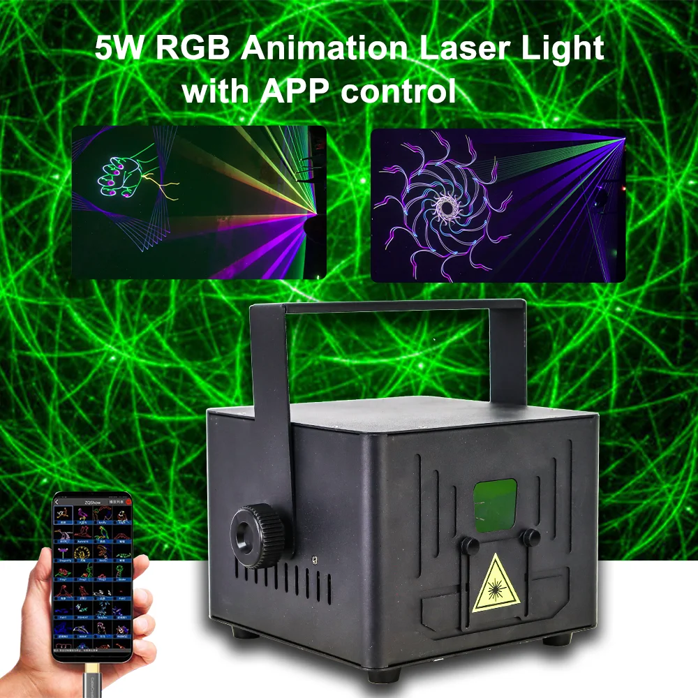 

RGB анимационный лазерный проектор Yuer 5 Вт