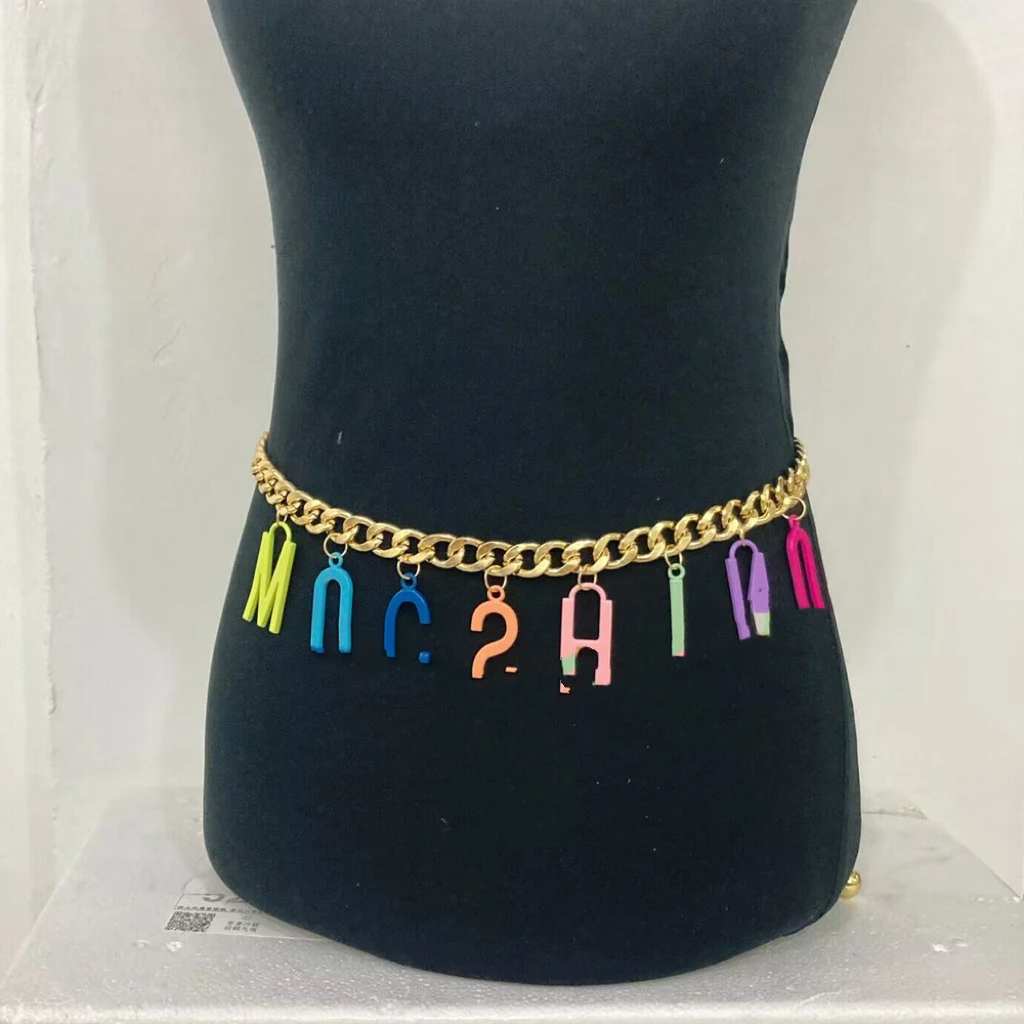 2013 Punk Style for Mosch Letter Necklaces Earrings Tassel Chain Waist Pendant Chains Big Letter Necklace Exaggerated Jewelry