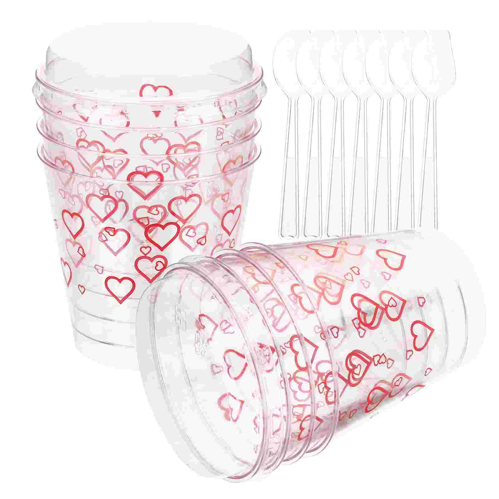 

12 Sets Transparent Multipurpose Clear Sundae Cups Dessert Cups With Lids Appetizer Cups Ice Cream Cups