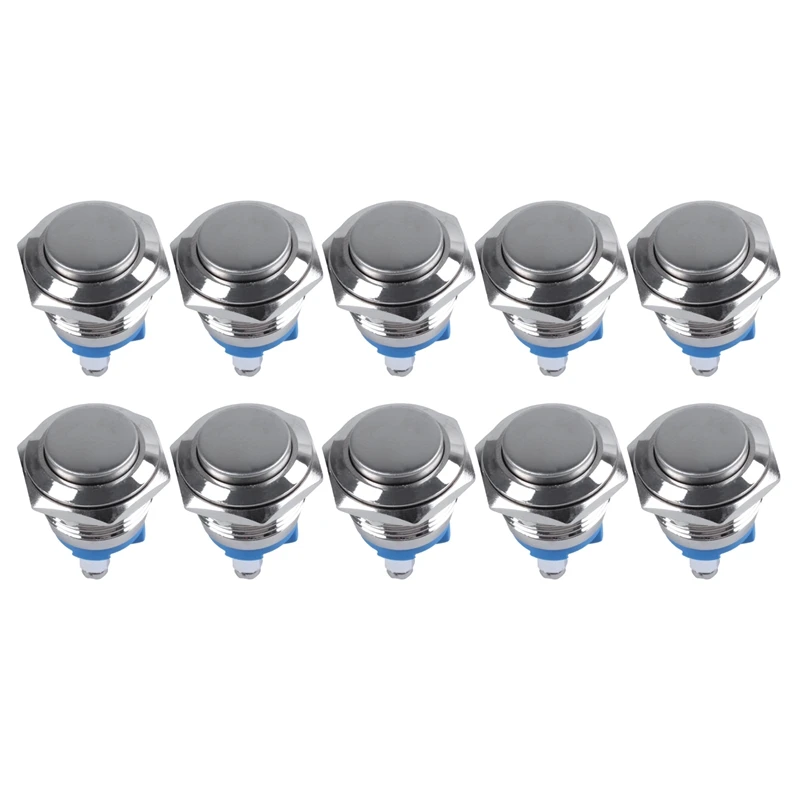 

10X High Round High Round Momentary Metal Push Button Switch 16Mm