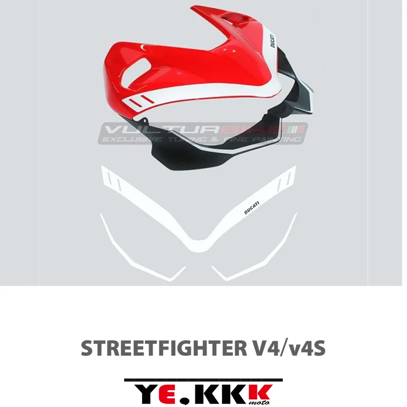 

For Ducati DUCATI STRETETFIGHTER V4 V4S Street Fighter Head Shell Sticker Head Decal Logo Original Factory Re-engraving