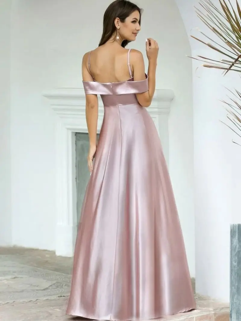PLEINDI Luxury Evening Dresses One word collar A-LINE Short Sleeve Floor-Length Chiffon 2022 New of Exquisite Prom Women Dress