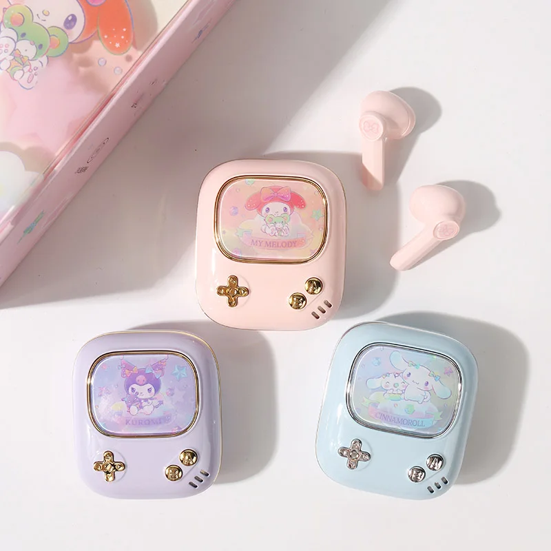 

Kawaii Kuromi My Melody Cinnamoroll аниме Sanrioed Dream сердечко серия девочка шум Tws Bluetooth наушники подарок для девочки