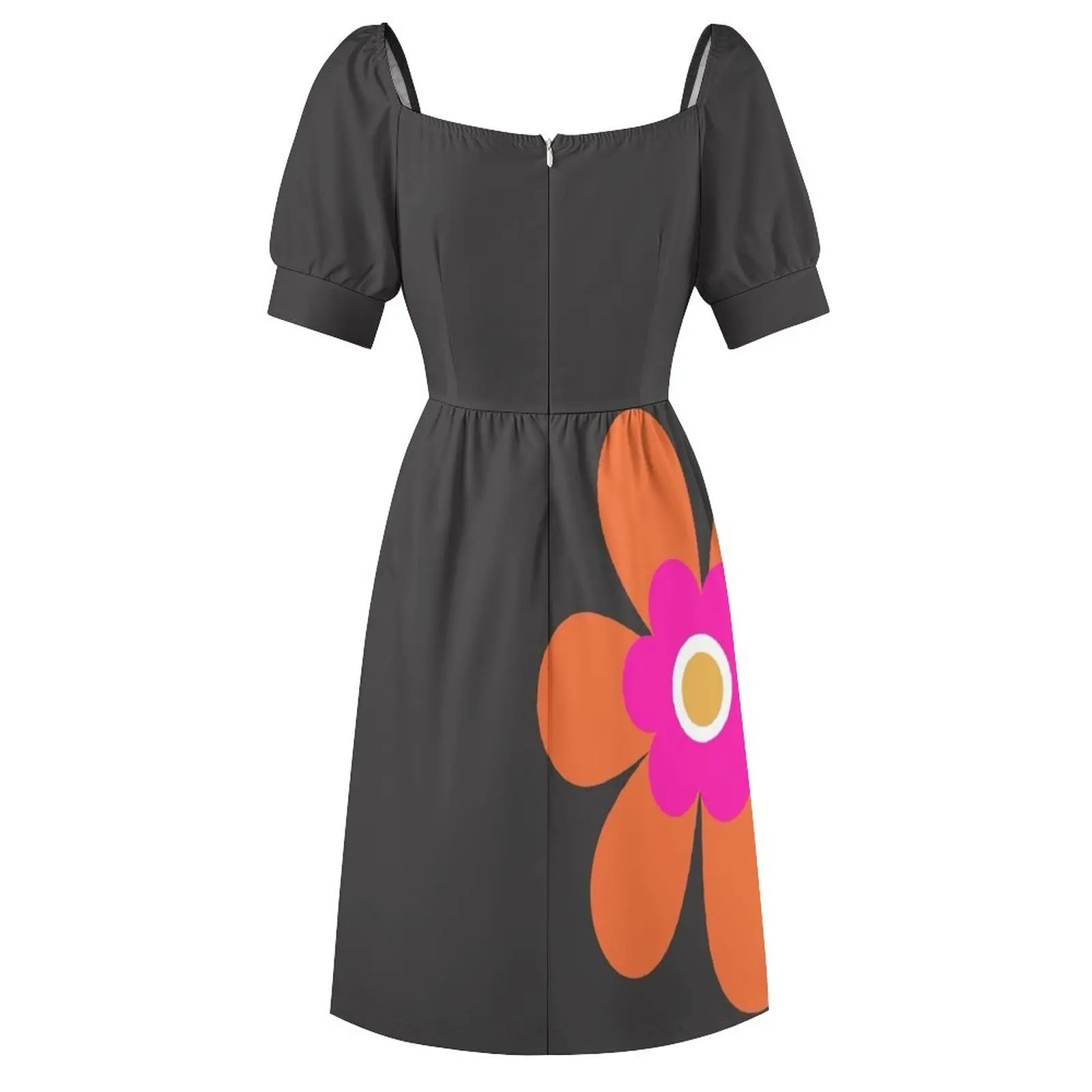 Яркий оранжевый Ретро 70s блок Графический Цветок мощность. Каролина Лаурсен