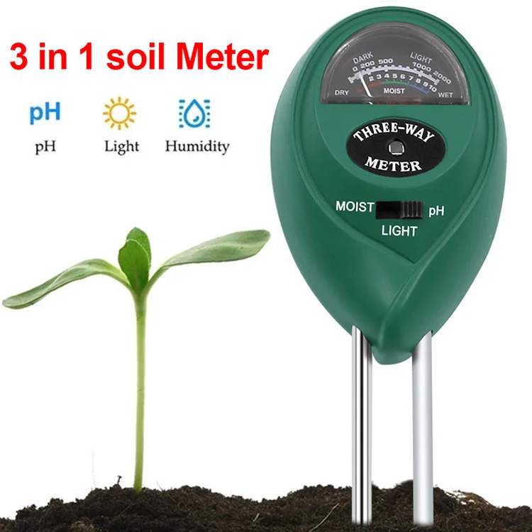 Probador Digital de humedad del suelo 3 en 1, medidor de PH solar para plantas, flor, acidez, humedad, ácido-base, herramienta de jardín