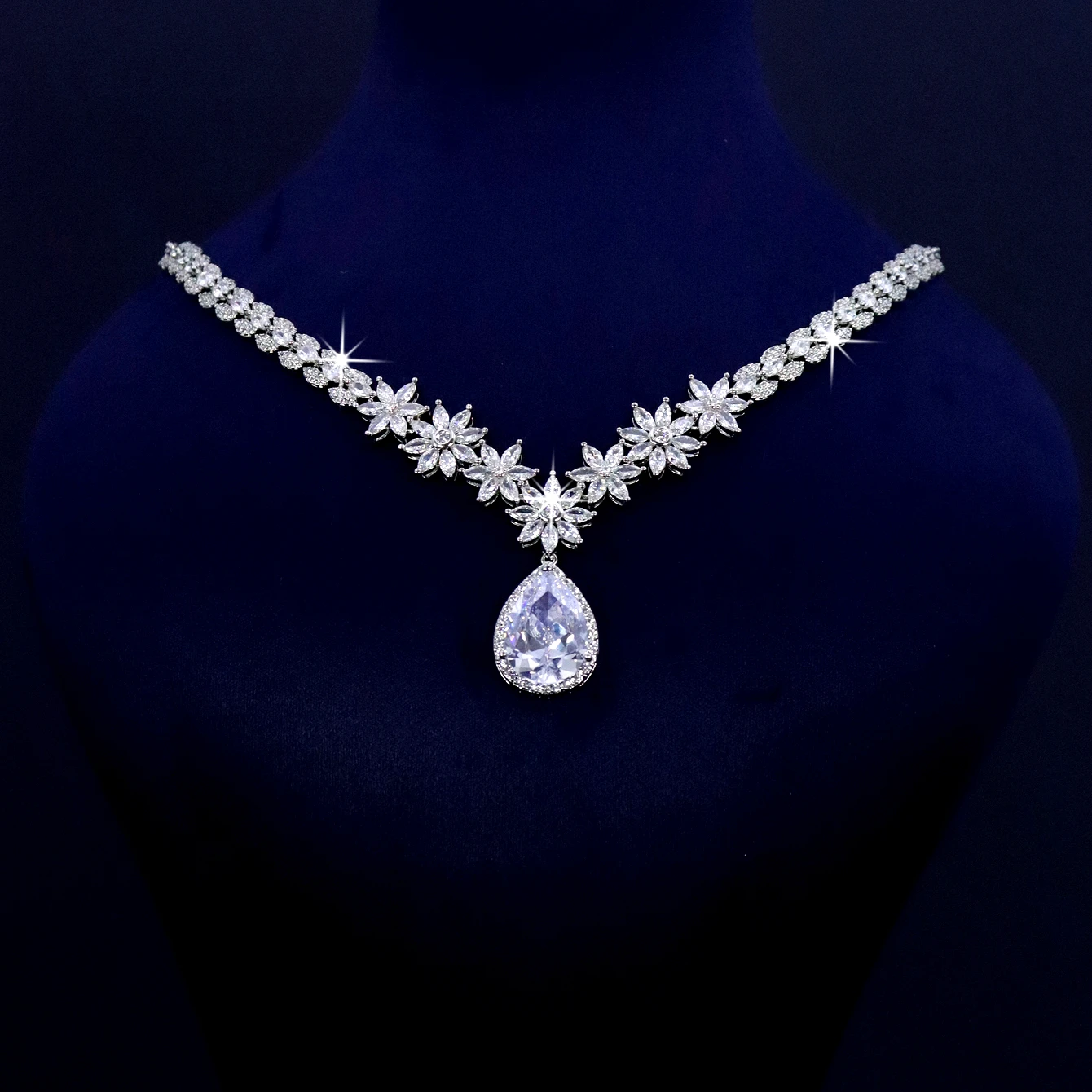 Свадебный комплект из 4 предметов с медным покрытием и платиной каплями белой