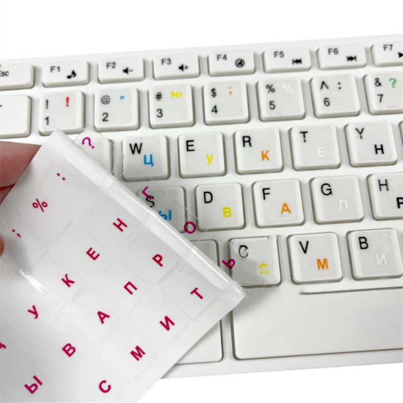 Russian Transparent Keyboard Stickers Language Alphabet Blac