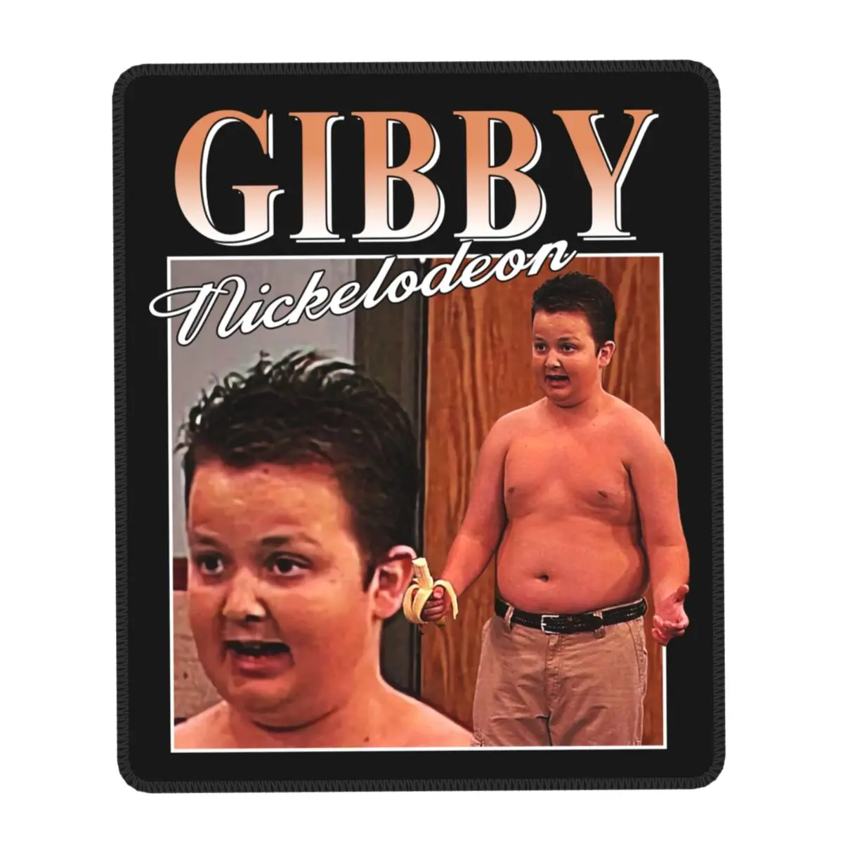 Забавный коврик для мыши Gibby icжемчужный мем с фиксируемой кромкой квадратный