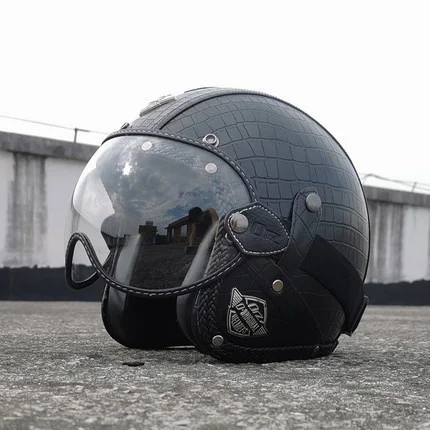 

Полулицевой Ретро Casco с открытым лицом 3/4 мотоциклетный шлем в горошек из экокожи Ретро для мужчин Мотокросс Шлемы мотоцикл