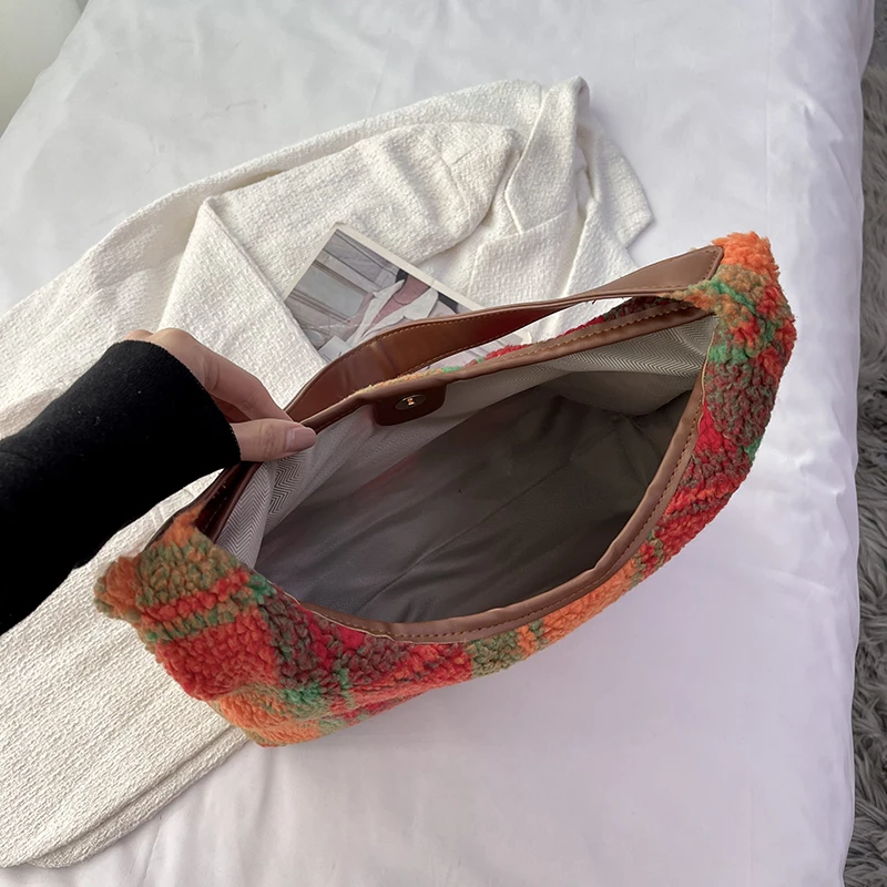 Модная классическая Универсальная Женская панельная Сумка-тоут из шерстяной