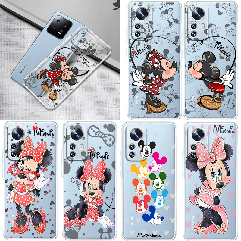 

Minnie Mickey Cute For Xiaomi Mi 13 12 11 10 11T 10T 9T 9 8 Note 10 Ultra Pro Lite Silicone TPU Transparent Phone Case Fundas