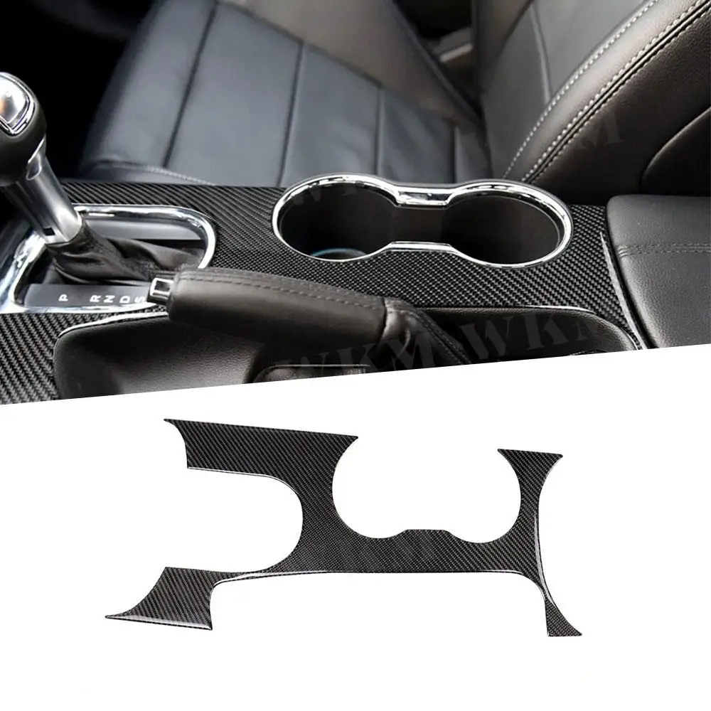 

Carbon Fiber Interior Trims Car Gear Shift Panel Frame Cover For Ford Mustang 2015 -2017 Water Cup Holder Trim Sticker