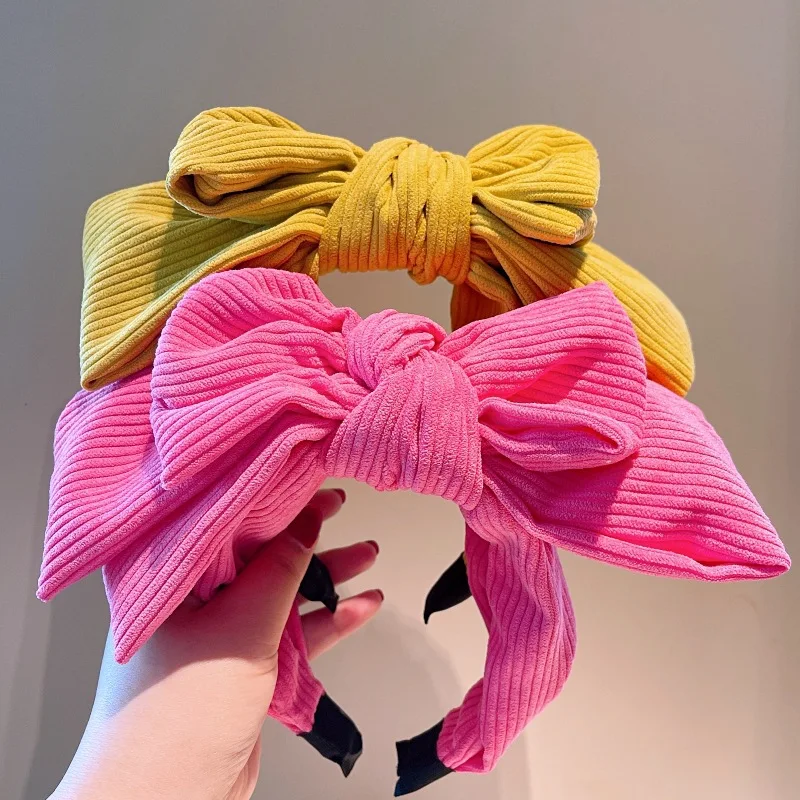 

Corduroy Color Bow Hairbands For Women Korea Headband Hair Accessories Hair Band Autumn Winter Headbands Head Wrap