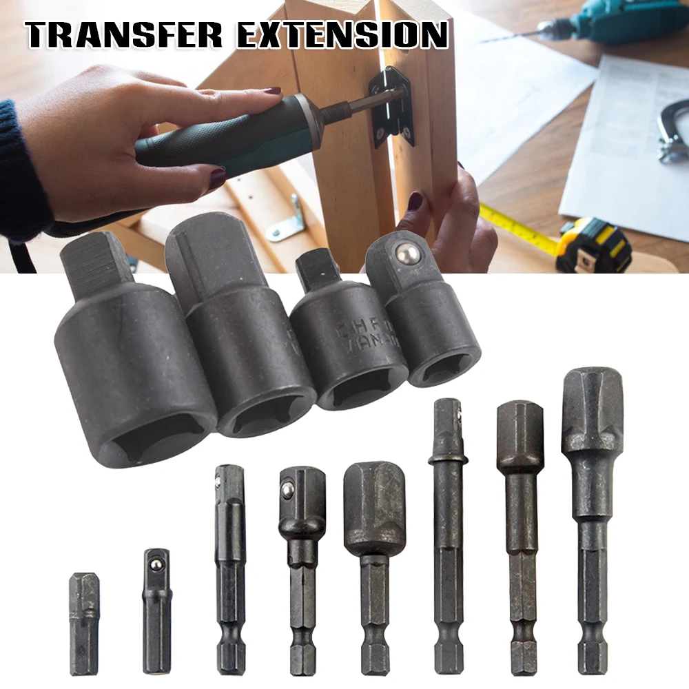 

12pcs Adapter Rod Set 1/4 3/8 1/2 inch Electric Screwdriver Steel Ball Sleeve Home