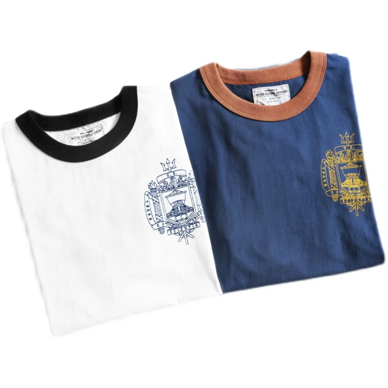 

Футболка мужская летняя Тяжелая из 100% хлопка, с коротким рукавом и принтом