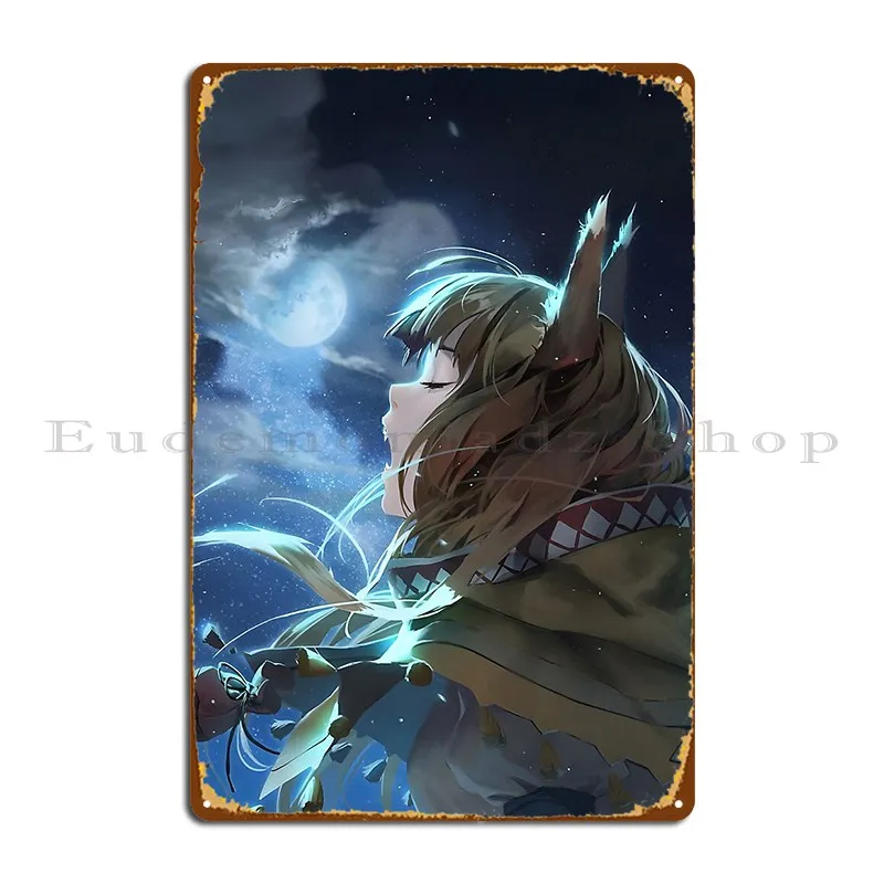 Металлический плакат Horo с изображением воющего при видимости Луны украшение для