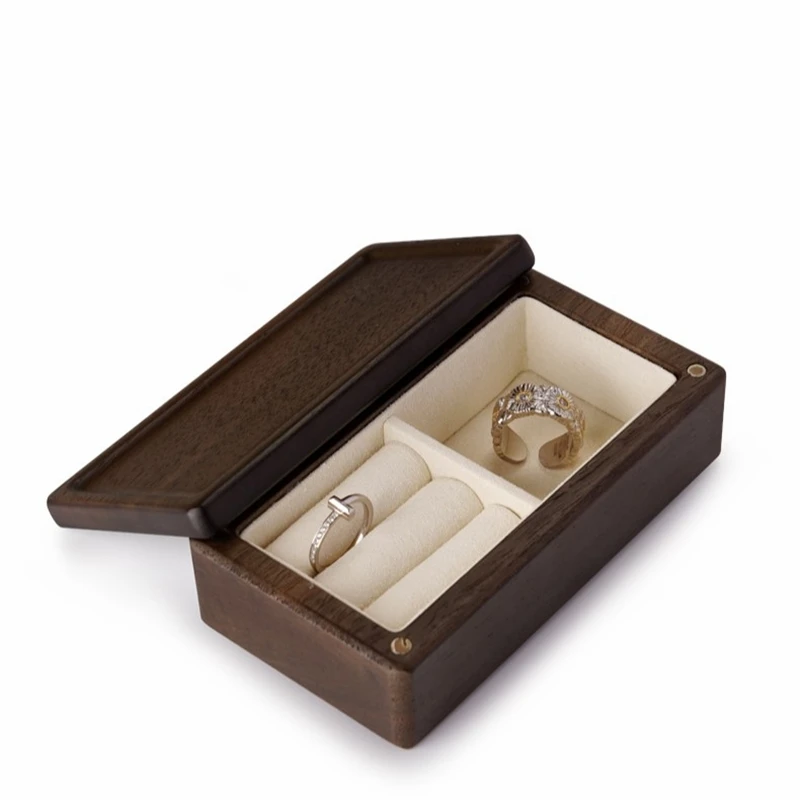 Маленькая шкатулка для драгоценностей Oirlv деревянная хранения колец и сережек