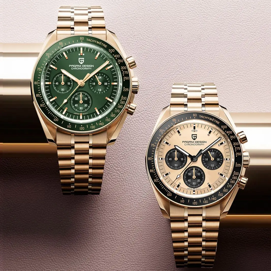 PAGANI DESIGN Top Luxury Moon Gold Quartz Watch for men Sport Speed Chronograph Automatic Date Wristwatch 2022 New Men's Watches