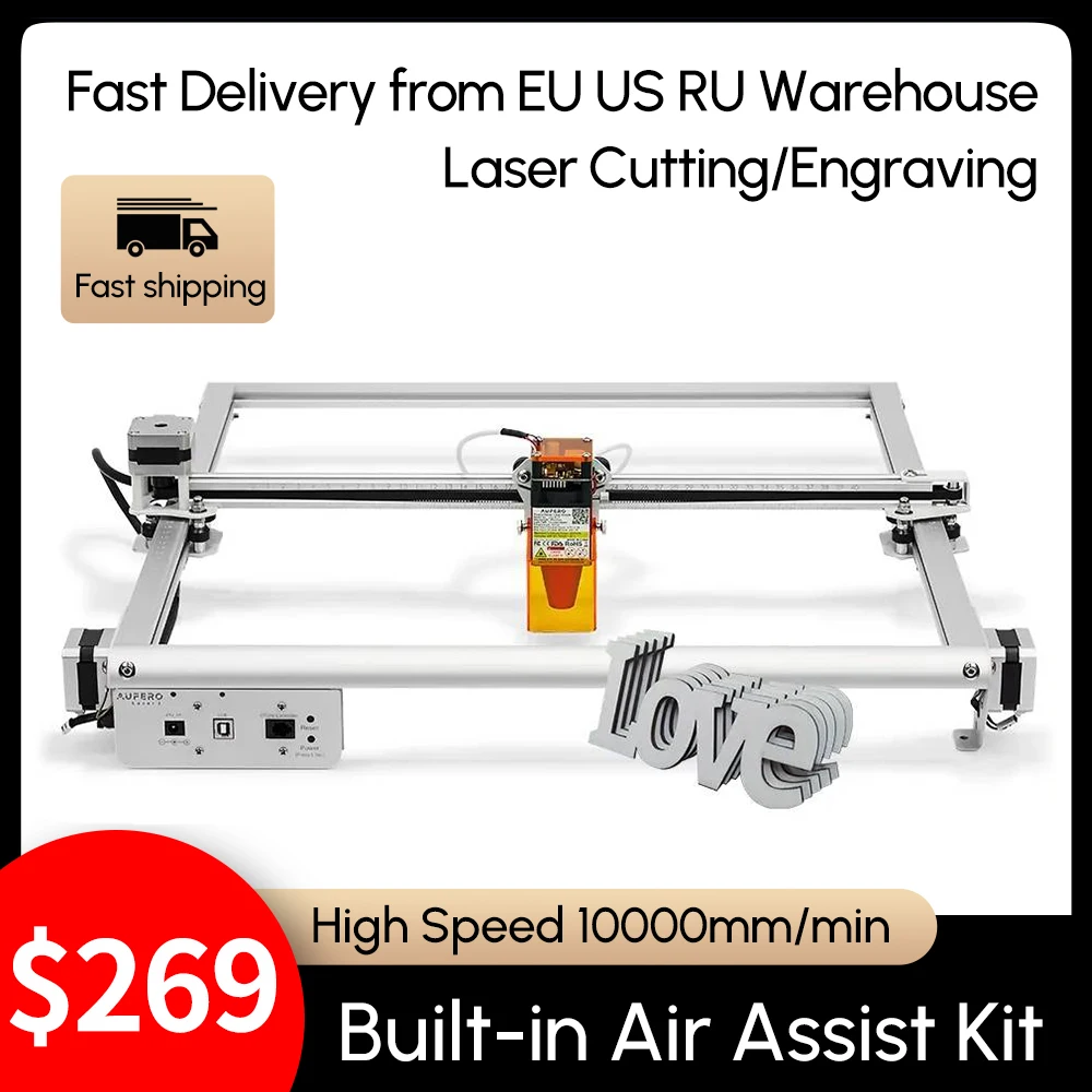 

ORTUR 10W High Accuracy Laser Engraving Machine with 390x390 Large Working Area 5.5-6W Laser Power Engraver and Cutter for Wood