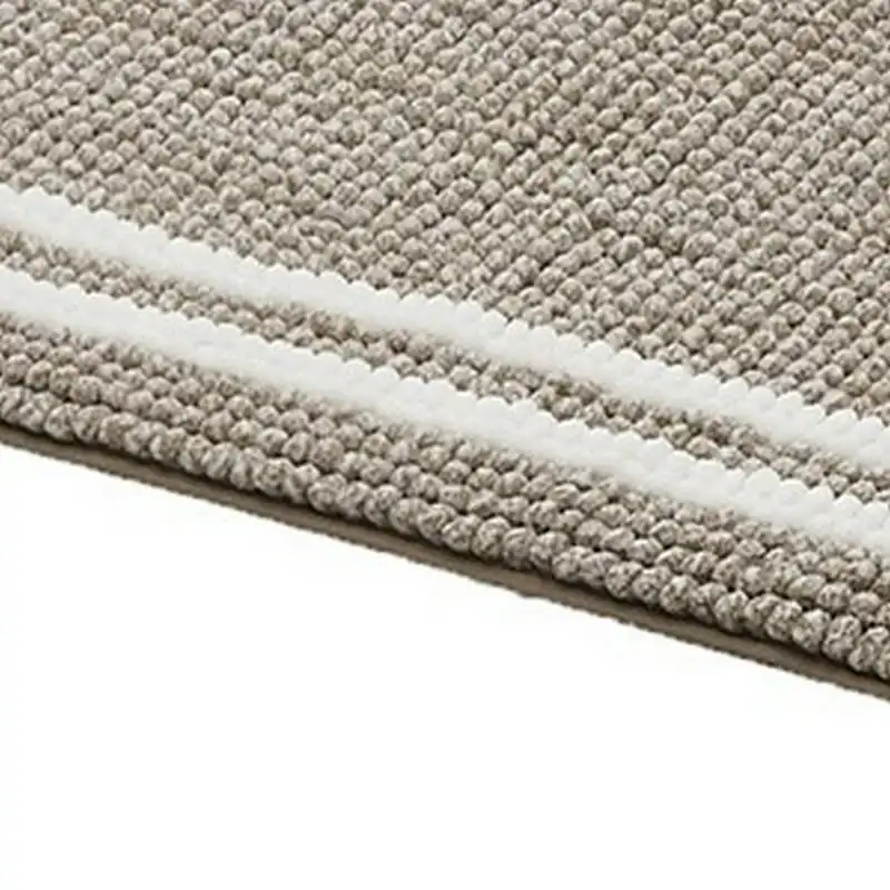 

Fantastic Beige & White Stunning Striped 24" x 60" Polyester Bath Rug for Natural Beauty & Comfort in Your Home.