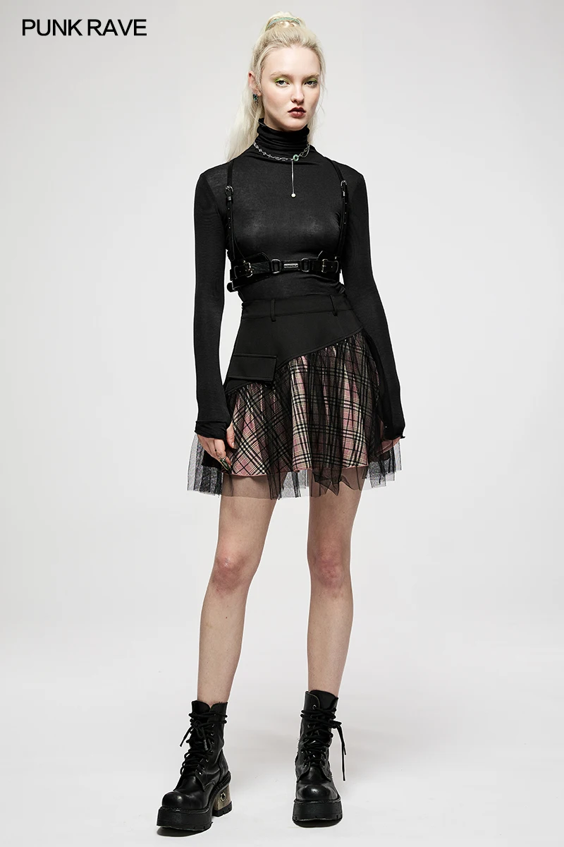 Женский кожаный ремень в стиле Панк RAVE эксклюзивный Привлекательный Черный