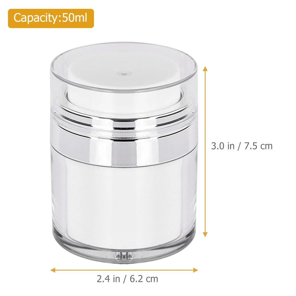 

2 Pcs Vacuum Container Bottled Lotions Eye Cream 10X6.2CM Pump Jar Facial Containers Lids Plastic Travel