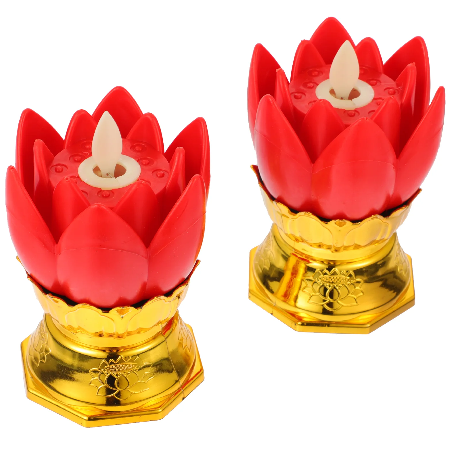 

2 Pcs Lotus Lamp Night Light LED Wedding Event Decoration Decorate Lamp Plastic LED Lamps