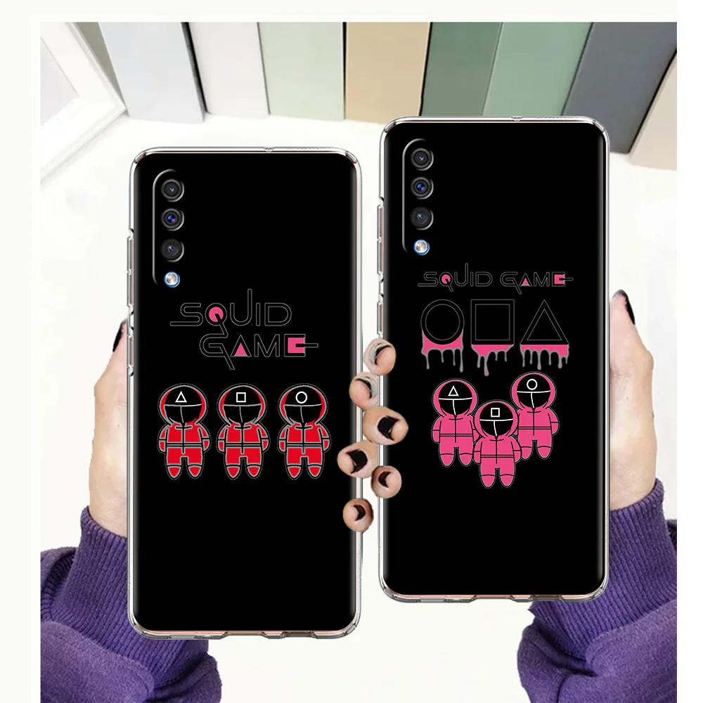 

South Korea Squid Game Luxury Transparent Phone Case for Samsung Galaxy A12 A02 A03S A50 A70 A40 A10 A20 A30 Cover Silicon Shell