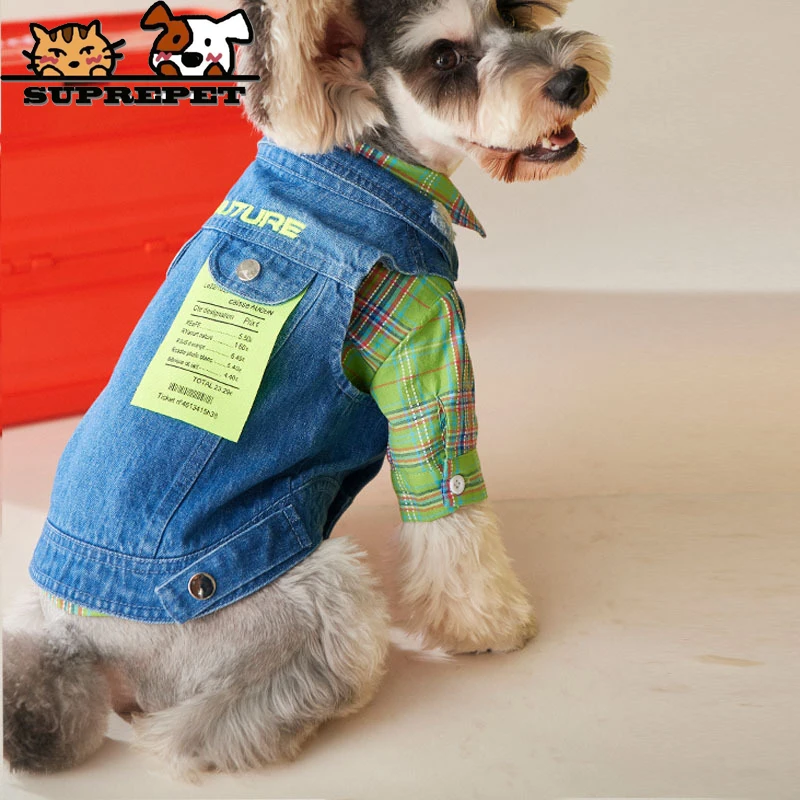 

Suprepet Striped Jean Clothes Cool Cotton Shirt Comfortable Dog Clothing Fashion for Puppy Cute Dogs Pet Accessories Supplier