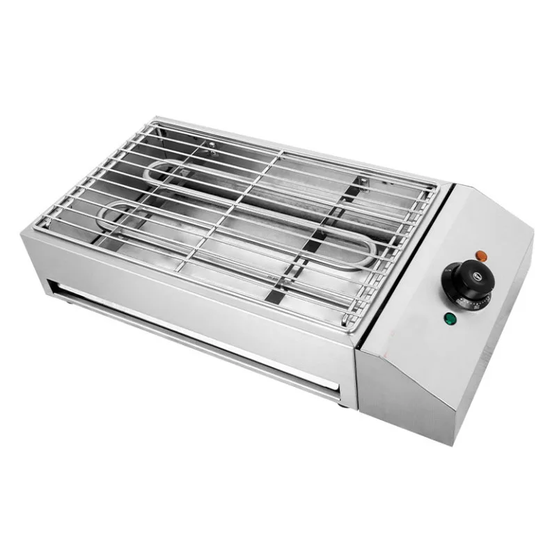 

Commercial Electric BBQ Grill Flat Pan Stainless Steel Desktop Griddle Teppanyaki Large Capacity Machine