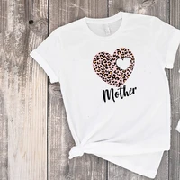 heart shirt matching family heart tshirts 2021 mommy and me shirt baby mom daughter tee leopard little girl clothes girls