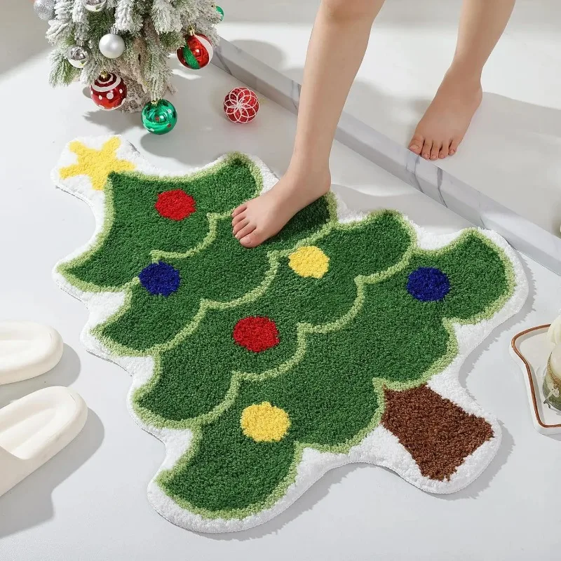 Скандинавский рождественский ковер Рождественская елка Санта-Клаус в форме