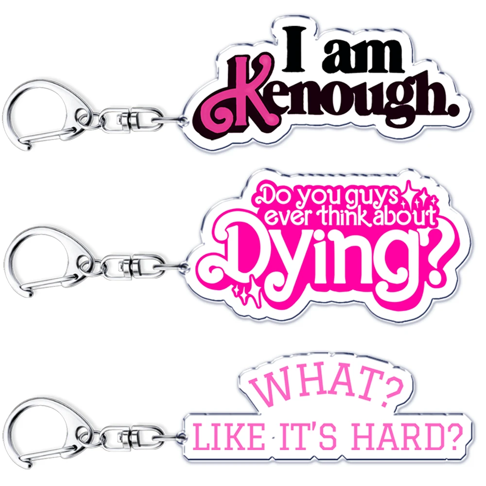 Ярко-розовый акриловый брелок I Am kдостаточное Kenergy для аксессуаров сумка