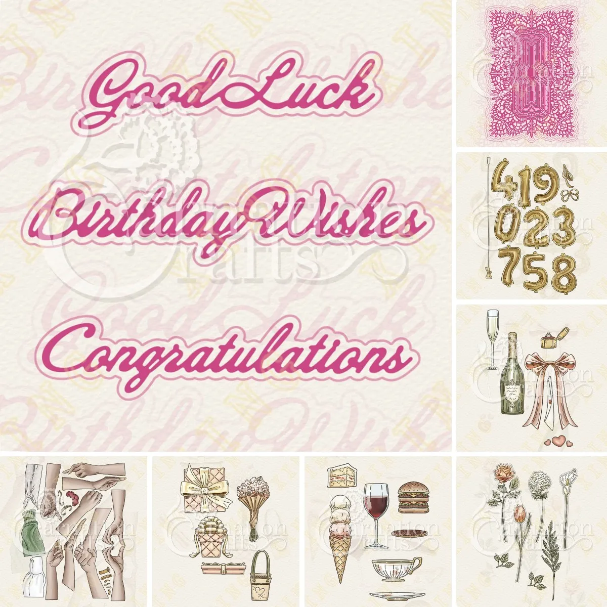 

Celebrate Lace Frame Number Balloons Stems Flower Leaf Metal Cutting Dies for Diy Scrapbooking Photo Embossing Paper Card New