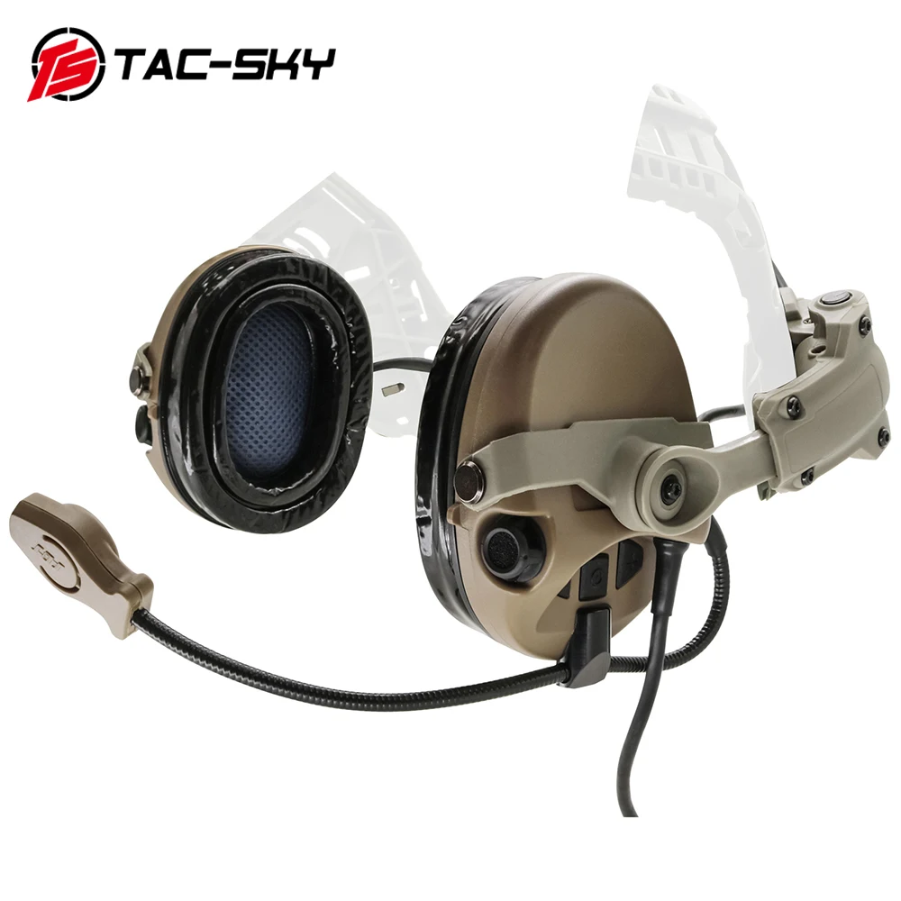 TS TAC-SKY Silicone Earmuffs Version Tactical Headphones ARC Rail Adapter Bracket Sordin Headphones for Outdoor Hunting Shooting
