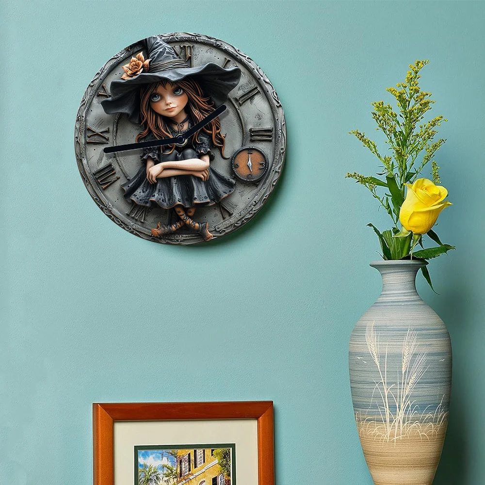 Настенные часы &quotВедьма&quot 8x8 дюймов