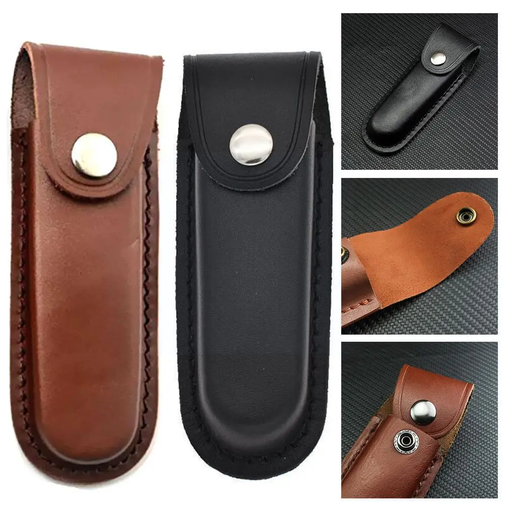 

Outdoor New Folding Knife Sheath Waist Belt Leather EDC Flashlight Knives 1pcs Cowhide Scabbard Holster Multi Tools Tools D8A3