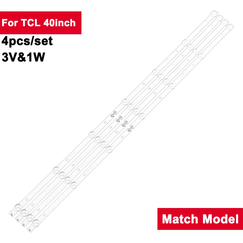 

4 Pcs 758 mm LED bar For TCL 40inch LE42E6850 LE42E1900 42PFT4001/60 42PFF5201/T3 42PUF6052/T3 K420WD73 A1 4708-K42W73-A1213K01