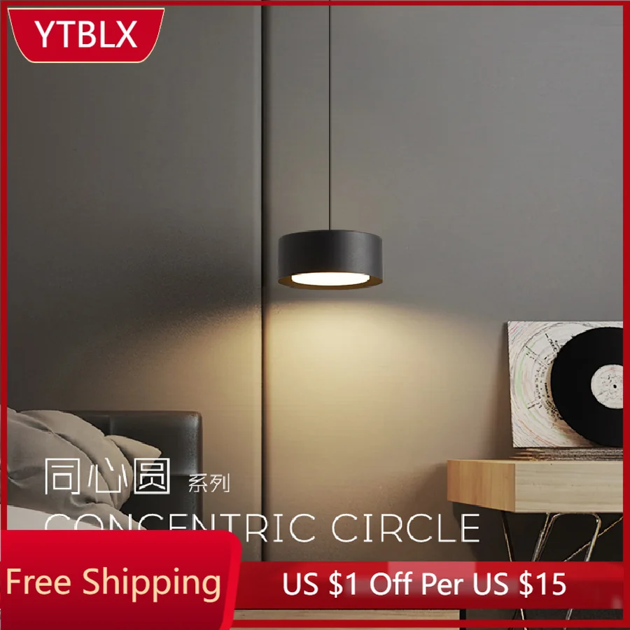 

Designer Nordic Creative Restaurant Lamp Round Bar Acrylic Lamp Gold Minimalist Bedroom Bedside Chandelier