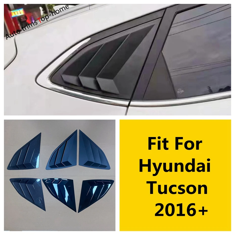 

2 PCS Rear Window Shutter Louver Side Vent Panel Cover Trim For Hyundai Tucson 2016-2020 Black Carbon Fiber Accessories Exterior